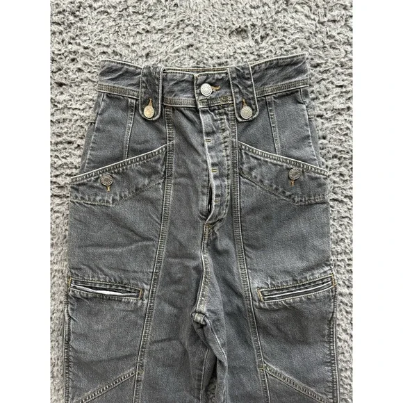 ISABEL MARANT Gray High Rise Neko Trouser Jeans Pants Size 34 (24x30)